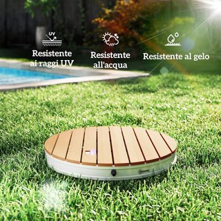 Ducha De Jardín Portátil, Ducha De Exterior Con Altura Regulable a 4 M Con Chorros De Agua Regulables, Resistente A Los Rayos UV Y Al Frío, para Sauna, Camping, Ø70.5 Cm, Efecto Madera