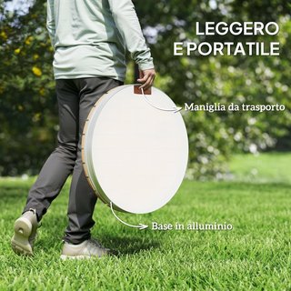 Ducha De Jardín Portátil, Ducha De Exterior Con Altura Regulable a 4 M Con Chorros De Agua Regulables, Resistente A Los Rayos UV Y Al Frío, para Sauna, Camping, Ø70.5 Cm, Efecto Madera