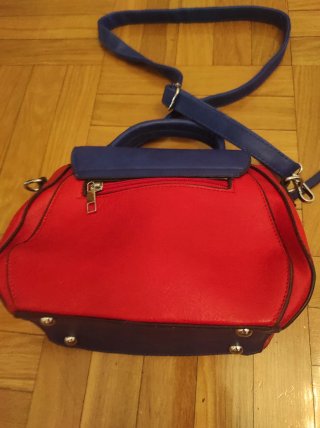 Bolso de mano y hombro bicolor