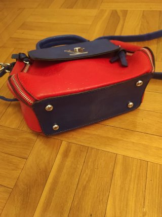 Bolso de mano y hombro bicolor