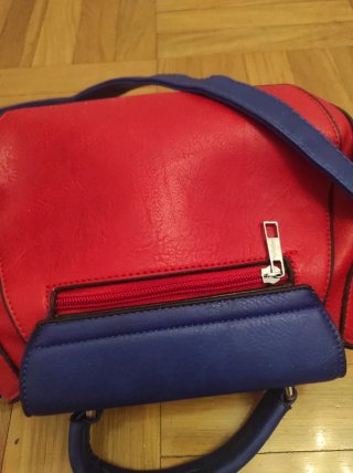 Bolso de mano y hombro bicolor