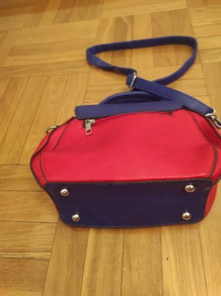 Bolso de mano y hombro bicolor