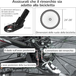 Remolque de Bicicleta para Perros 2 en 1 Con 2 Entradas y Bolsillos, Carrito para Perros 30Kg Máx en Acero y Tela Oxford, Azul