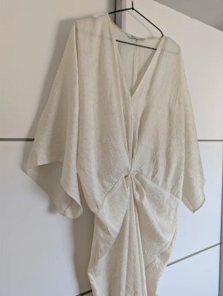 Vestido Zara Satén Beige Talla M