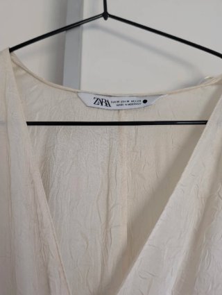 Vestido Zara Satén Beige Talla M
