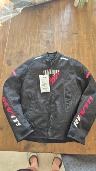 Chaqueta Moto Revit Mujer Talla 36 Negra/Rosa