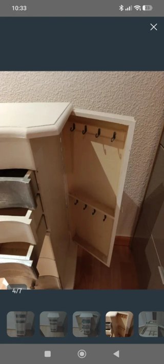 Mueble vintage cajonera blanco y gris