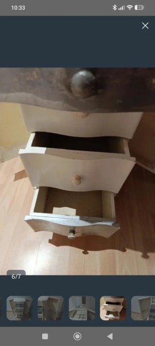 Mueble vintage cajonera blanco y gris