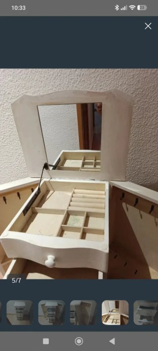 Mueble vintage cajonera blanco y gris
