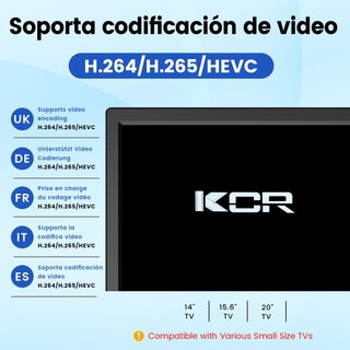 KCR TV Portátil 14 pulgadas con DVD y Mando