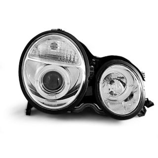 Faros delanteros Angel Eyes Cromados Mercedes Clas