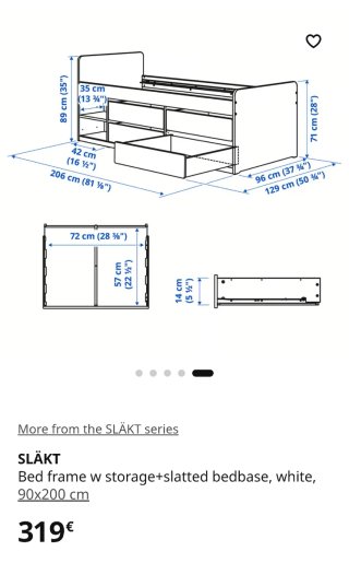 Cama Ikea Slakt 90x200