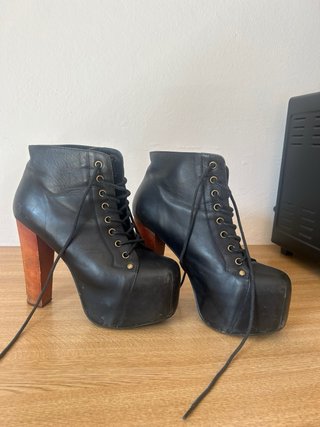 Jeffrey Campbell Stivali Neri Pelle Tg 37