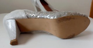 Zapatos de ceremonia plateados talla 40