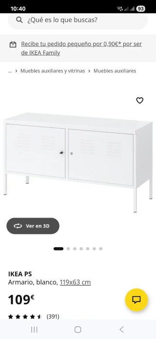 Mueble almacenamiento o tele IKEA PS metal blanco