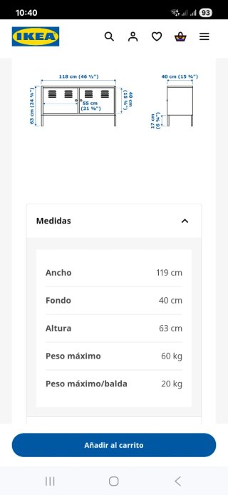 Mueble almacenamiento o tele IKEA PS metal blanco