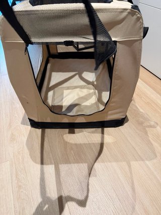 Transportín perro plegable beige