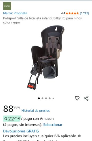 Silla de bici para niño