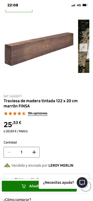 Traviesas tratadas 1,20m x 19cm x 10cm
