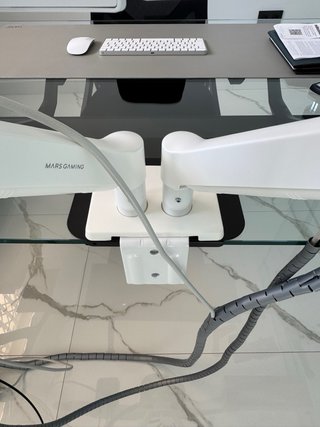 Soportes de pantalla dual blanco