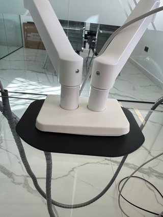 Soportes de pantalla dual blanco