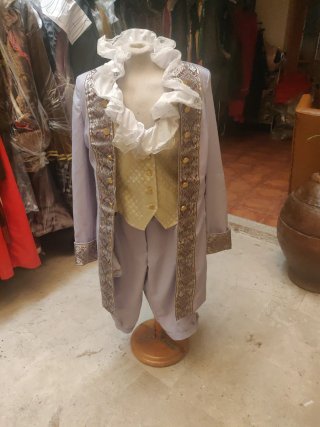 Traje S. XVIII Hombre Dorado y Lila Talla L