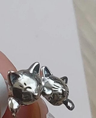 Pendientes gato Le Petite Marie plata