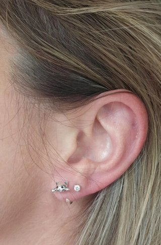 Pendientes gato Le Petite Marie plata