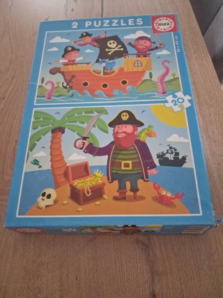 2 Puzzles Educa Piratas 20 Piezas 28x20cm