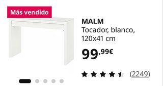 Tocador Blanco Ikea con Cristal