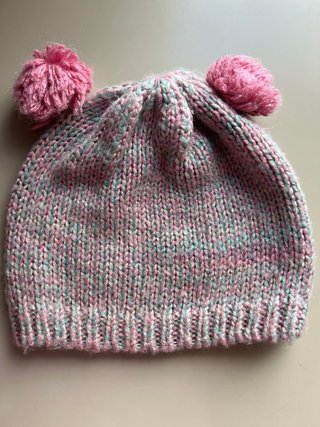 Gorro niña con pompones y cara de buho
