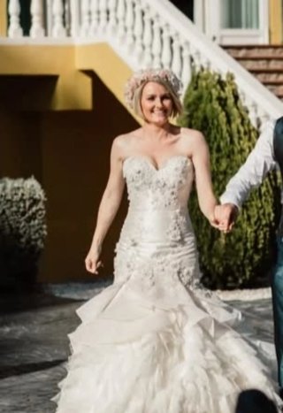 Vestido de Novia Rosa y Blanco
