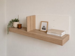 Estantería flotante roble y blanco