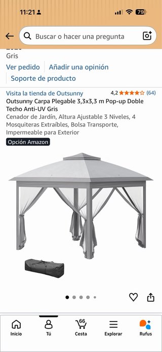 Carpa Outsunny Nueva con  mosquiteras no negociabl