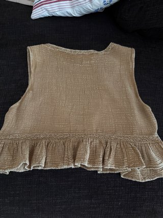 Top Zara Amarillo Mujer Color caramelo