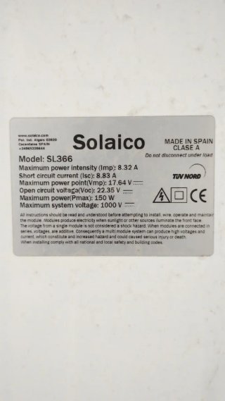 Placa Solar 150W