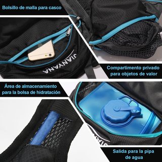 Mochila Jianyana hidratante negra y azul