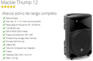 2 Altavoces Mackie Thump 12 con Bolsas