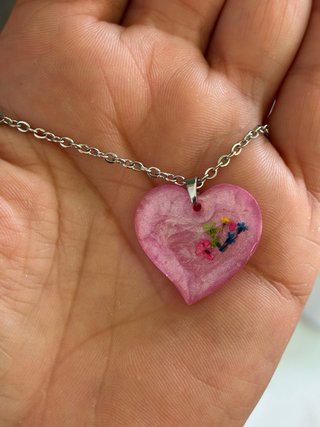 Conjunto Corazón Flores Artesanal