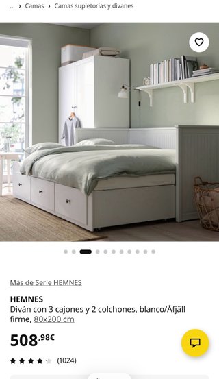 Cama individual extensible a doble IKEA