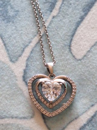 Collar Plata 925 Corazones Entrelazados