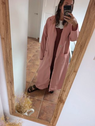 Gabardina rosa talla 0XL