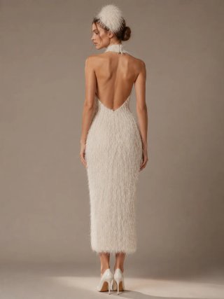 Zara Vestido Noche Blanco