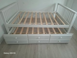 Cama nido de madera blanca "Leroy Merlin"