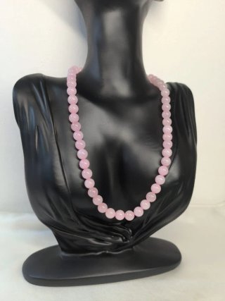 Collana Quarzo Rosa Naturale Donna
