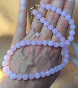 Collana Quarzo Rosa Naturale Donna
