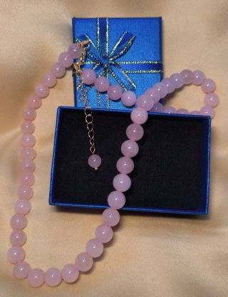 Collana Quarzo Rosa Naturale Donna