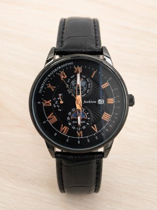 Reloj de hombre fashion negro y dorado