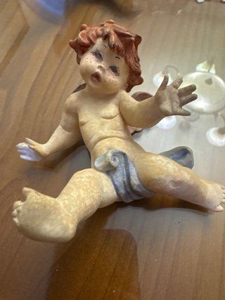 Lote 4 angelitos porcelana bisque italiana