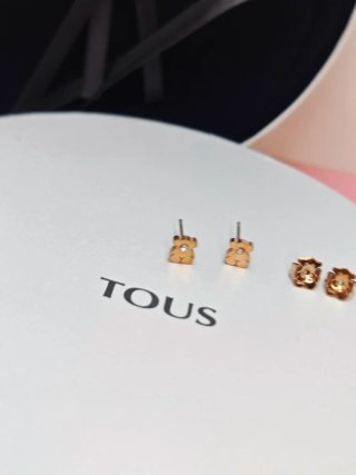 Pendientes Oso Tous Oro Rosa y Blanco